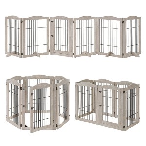 unipaws Wood and wire Pet Playpen with 4 Support feet - 1 of 4