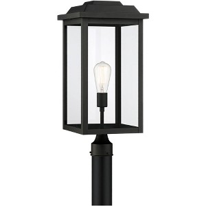 John Timberland Eastcrest Modern Outdoor Post Light Textured Black 22 1/2" Clear Glass Panels for Exterior Barn Deck House Porch Yard Patio Outside - 1 of 4