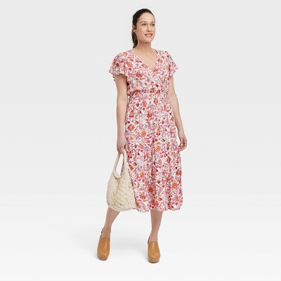Women's Flutter Short Sleeve Tiered A-Line Dress - Knox Rose | eBay
