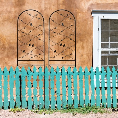 Maggift Patio Decorative Screens, Elegant Vine Pattern Yard Fencing, Pet-Safe Decorative Fence for Yard, Patio, Black, 19.7"*19.7"*86.7"