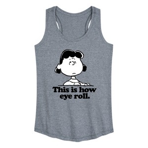Women's - Peanuts - This Is How Eye Roll Graphic Racerback Tank - 1 of 4
