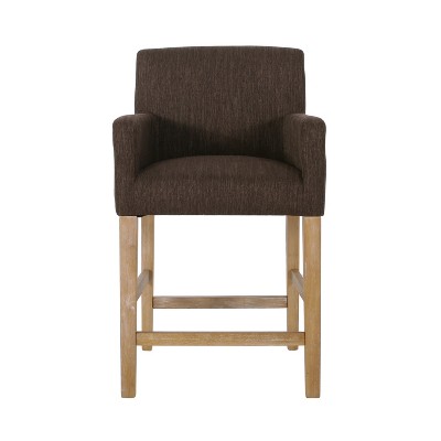 GDFStudio Chaparral Contemporary Fabric Upholstered Wood 26 inch Counter Stool