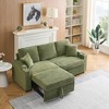 Racxily 80-inch 2 in 1 Folding Sofa, Foldable and Hidden Lying Function, Corduroy, with Cup Holder and Pillow - 4 of 4