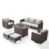 Buenhomino 6 Peices Outdoor Patio Furniture Set with 41" Fire Pit Table, Wicker Swivel Rocking Chairs Conversation Sets for Yard Garden Porch - 2 of 4