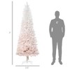 TopComfy Christmas Tree Stand Unlit Pencil Fir Tree with Realistic Branches and Steel Base for Modern Home Decor, Pink, 32.8"*32.8"*82.8" - 3 of 4