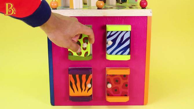 B. toys Wooden Activity Cube - Zany Zoo, 2 of 18, play video