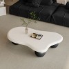 VYNXARIA 47-Inch White Cloud Shaped Coffee Table with Black Ball Legs - Modern Elegance for Your Living Room - 4 of 4
