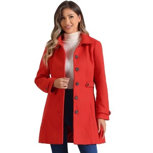 INSPIRE CHIC Women's Winter Classic Single Breasted Outwear Overcoat with Pockets - 1 of 4