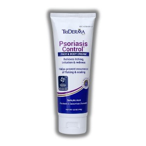 TriDerma MD Psoriasis Control Face & Body Cream (4.2 oz XXL Size) Visibly reduces white, scaly skin and redness | Helps relieve itching - 1 of 2