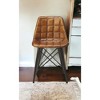 HomeRoots 18" Brown Faux Leather Tufted Side Chair - 2 of 4