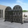 Wooakway 72"H 47"W Outdoor Arch Metal Garden Trellis Outdoor Privacy Screen Lattice Panel Indoor Room Divider - 2 of 4