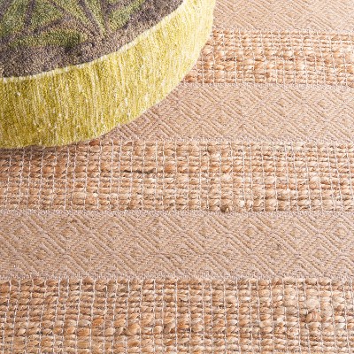 Taupe and Natural Handwoven Cotton Jute Area Rug 3' x 5'