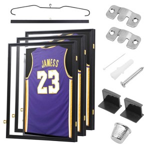 Lockable Jersey Display Shadow Box with UV-Resistant Acrylic, Hangers & Wall Mount, Jersey Frame for Sports Shirts & Memorabilia - 1 of 4