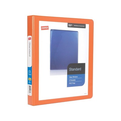 Staples Standard 1" 3-Ring View Binder Orange (26436-CC) 82654