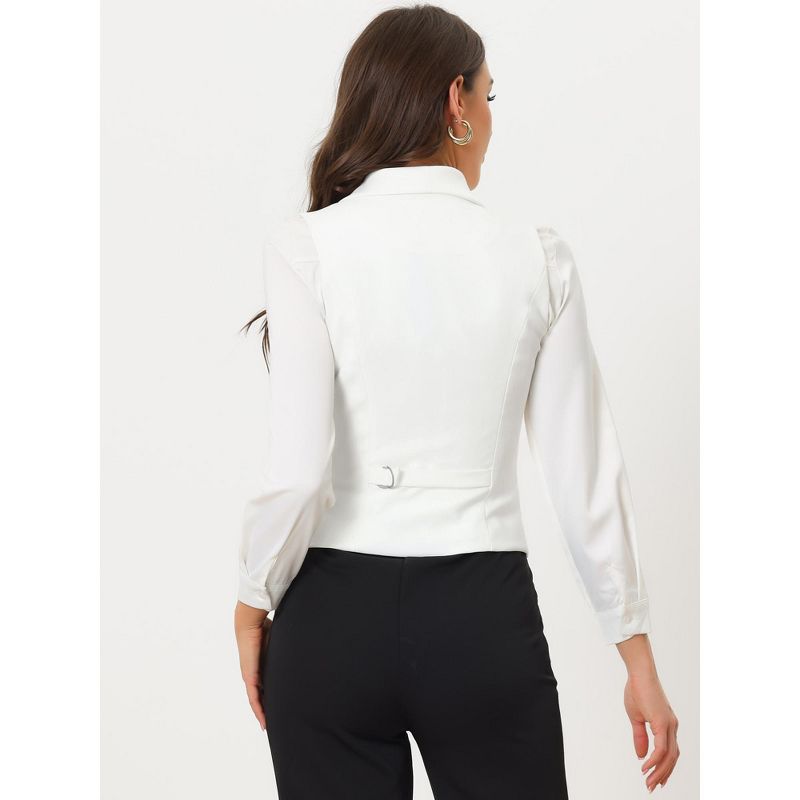 Allegra K Women's Lapel Collar Dressy Versatile Racerback Waistcoat Suit Vest, 4 of 6