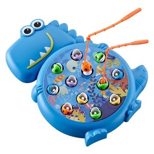 Dinosaur Fishing Game Toy Interactive Indoor/Outdoor Activity for Kids  Educational STEM Learning Toy with Dinosaur Theme Gift for Girls Boys 3-6 Blue - 1 of 4
