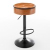 PAGED Modern Swivel Bar Stools Set of 2 PU Leather Counter Height Bar Stools with Back and Metal Legs for Dining Room - 2 of 4