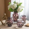 ChicFurnit Decorative Vases Elegant Flower Vase Florero Amber Spots Decor Vase Tabletop Vase Modern Vase for Room, Clear, 6.3"*6.3"*5.7" - 3 of 4