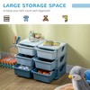 Vynxaria 3-Tier Kids Storage Unit - 6 Drawer Chest Toy Organizer with Plastic Bins for Bedroom, Nursery, and Living Room in Blue - 3 of 4