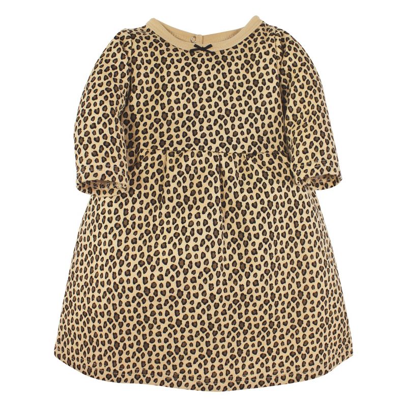 Hudson Baby Infant Girl Cotton Dresses, Buffalo Plaid Leopard, 4 of 5