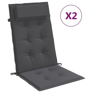 vidaXL Chair Cushion Outdoor High Back Chair Cushion Seat Pad Oxford Fabric - Anthracite 2 pcs - 1 of 4