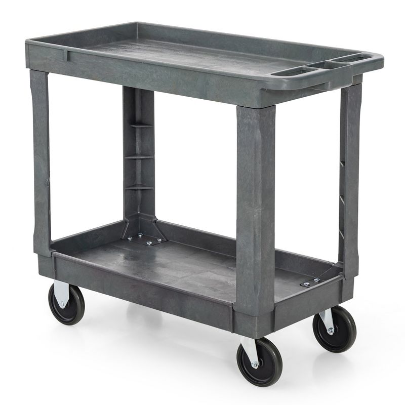 Tangkula 2-Tier Utility Cart Heavy-Duty PP Service Cart w/ 550 LBS Max Load for Warehouse, 1 of 11