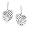 Haus of Brilliance Silver Heart Diamond Accent Puff Earrings - 3 of 4