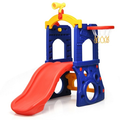 Costway 6-in-1 Freestanding Kids Slide W/ Basketball Hoop Play Climber Slide  Set : Target