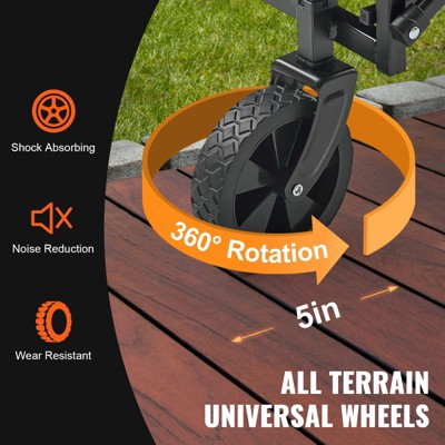 Black Heavy Duty Collapsible Folding Wagon with All-Terrain Wheels