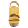 Allegra K Women's Slingback Buckle Ankle Strap Wood Platform Wedge Sandals - 2 of 4