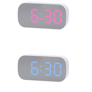 REGALWOVEN 2 Pcs Plastic Digital Corded Adjustable Electric Alarm Clock 5.1 x 2.6 x 1.4 inches - 1 of 4