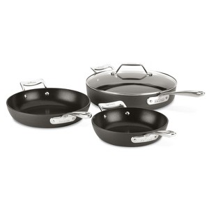 All-Clad 4pc Nonstick Cookware set, Essentials Hard Anodized Cookware - Black - 1 of 4