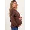 Pinkblush Brown Wide Neck Drop Shoulder Maternity Sweater - 3 of 4