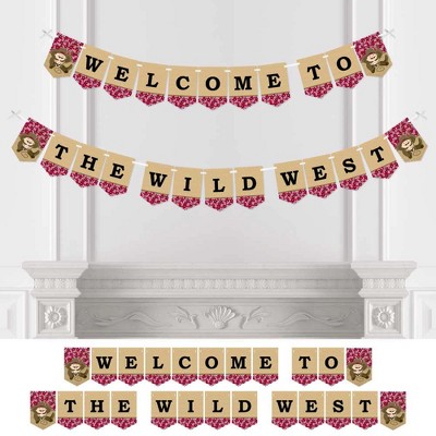 Big Dot of Happiness Little Cowboy - Western Baby Shower or Birthday Party Bunting Banner - Party Decorations - Welcome to The Wild West