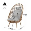 Christopher Knight Home Casey Outdoor Rattan and Metal High-back Lounge Swivel Chair with Cushion - 3 of 4