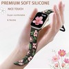 HTUTWOO Floral Apple Watch Band, Engraved Flower Silicone Strap 38/40/41/42/43/44/45/49mm for iWatch Series 11 10 9 8 7 6 5 4 3 2 SE Ultra - 2 of 4