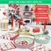 DYLIVeS Christmas Plates and Napkins Party Supplies, 150 Pcs Christmas Disposable Dinnerware Bulk ,Xmas Paper Plates and Napkins Tableware Set - 3 of 4