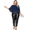 Agnes Orinda Women's Plus Size Sequin Half Batwing Sleeve Glitter Sparkle Club Night Blouses - 3 of 4