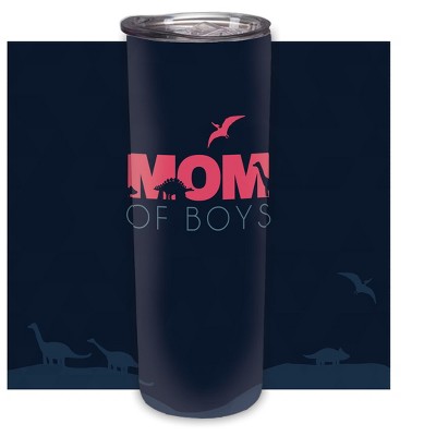 Elanze Designs Mom Of Boys Slate Dinosaurs 20 ounce Stainless Steel Travel Tumbler