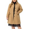 Agnes Orinda Women's Plus Size Winter Single Breasted Back Split with Pockets Long Overcoats - 2 of 4
