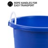United Solutions 19 Gallon Large Plastic Utility Tub w/ Rope Handle, Blue 2 Pack - 3 of 4