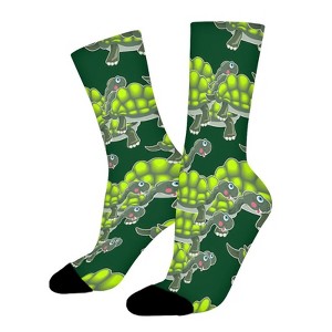 Cute Turtle Funny Women Printed Crew Socks Funny Funky Socks Soft Polyester Novelty Gifts for Artists Men - 1 of 1
