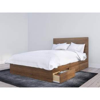Mystic Storage Bed with Headboard Walnut - Nexera
