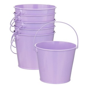 Unique Bargains Galvanized Metal Rustic Multipurpose Bucket with Handle 6 Pcs - 1 of 4