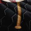 Acoinel 3 Pcs Baseball Lightwight Ultra Soft Comforter Set with 2 Pillowcases, Black - 4 of 4