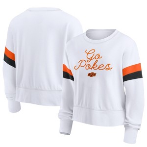 NCAA Oklahoma State Cowboys Women's White Terry Crew Neck Sweatshirt - 1 of 3