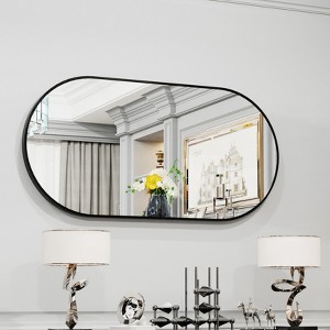 Artloge Oval Living Room Mirror Modern Decorative Wall Mirror Metal Framed Mirror - 1 of 4