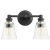 Quorum Lighting Dunbar 2-Light Noir Glass Wall Mount - 2 of 3