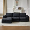 KWPZQEB 99'' Modular Sectional Sofa Couches, L-Shape Couch with 3 Pillows, 3-Seat Sofa with Chaise, Comfy Sectional Couches for Living Room - 3 of 4
