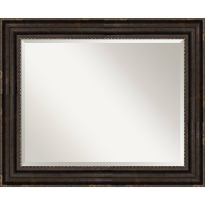 34" x 28" Beveled Stately Bronze Wall Mirror - Amanti Art: Modern Rectangular, No Assembly Required